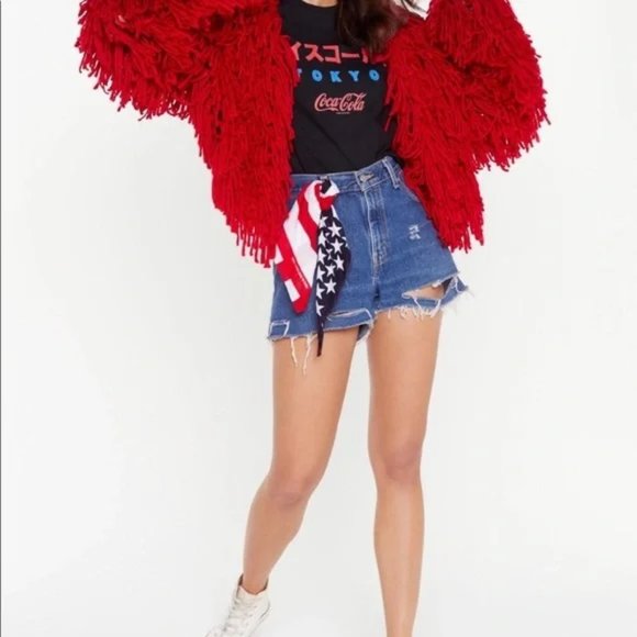 💥STUNNING💥 Bad Romance Shaggy Cardigan in Red - Picture 11 of 16